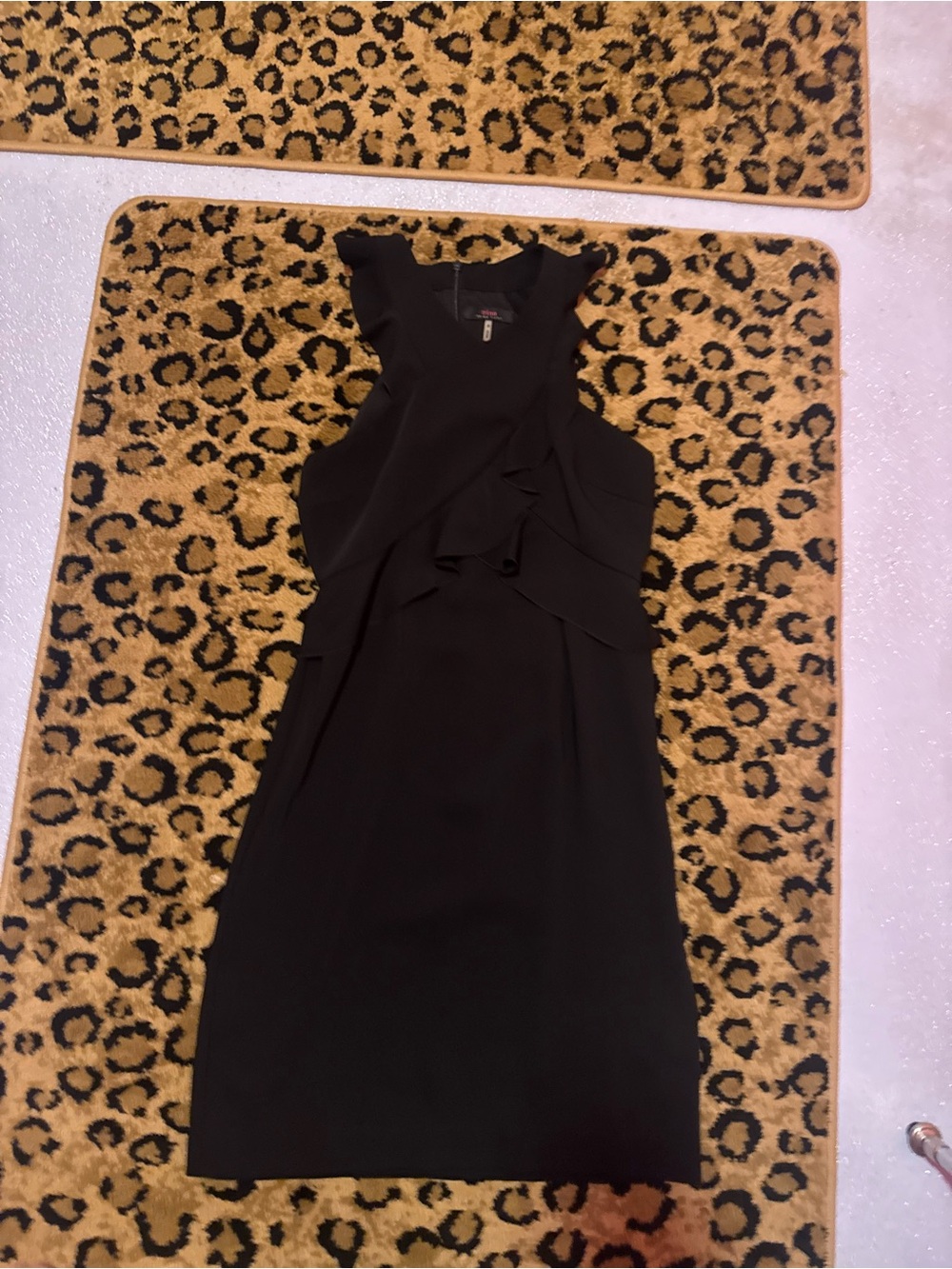 Trina Turk Black Avebury Ruffled Sheath Dress